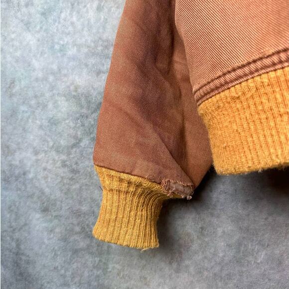 Vintage 90s Dickies Work Jacket Mens 2XL Hooded Quilted Lined Tan Brown Full Zip - Picture 7 of 9